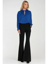 Nife Spodnie w kolorze czarnym rozmiar: 42. Czarne spodnie materiałowe damskie Nife, bez wzorów, z materiału, z podwyższonym stanem. Za 204.48 zł.