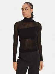 HUGO Sweter Siclamino 50542650 Czarny Slim Fit. Czarne swetry klasyczne damskie Hugo, xl, z syntetyku, bez kołnierzyka. Za 499.99 zł.