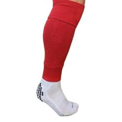 Getry piłkarskie czerwone skarpety bez stóp 37-41. Czerwone skarpetki męskie YAKIMASPORT, bez wzorów, z elastanu. Za 19.99 zł.