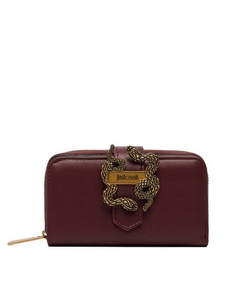 Just Cavalli Portfel 81RA5PA4 ZSA89 Bordowy. Czerwone portfele damskie Just Cavalli, bez wzorów. Za 389.99 zł.