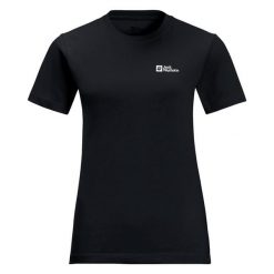 Koszulka damska Jack Wolfskin Essential. Niebieskie bluzki damskie Jack Wolfskin, bez wzorów, bez kołnierzyka. Za 129.99 zł.