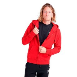 Bluza z bawełna z kaptur na czas wolny na co dzień. Czerwone bluzy sportowe męskie LEONE 1947 APPAREL, z bawełny. W wyprzedaży za 149.08 zł.