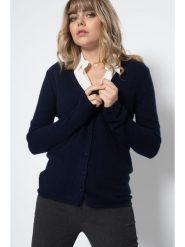 Perfect Cashmere Kaszmirowy kardigan "Paige" w kolorze granatowym rozmiar: XXL. Niebieskie kardigany damskie Perfect Cashmere, xxl, bez wzorów, z kaszmiru. Za 353.27 zł.