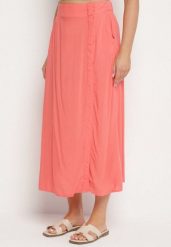 Pomarańczowa Spódnica z Wiskozy o Rozkloszowanym Kroju Galinelle. Brązowe spódniczki damskie Born2be, l, bez wzorów, z wiskozy, eleganckie, midi, dopasowane. Za 59.99 zł.