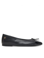 Tommy Hilfiger Baleriny Patent Toe-Cap FW0FW08830 Czarny. Czarne baleriny damskie Tommy Hilfiger, bez wzorów, ze skóry, bez obcasa. Za 299.99 zł.