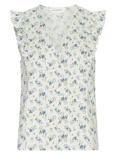 MOSS COPENHAGEN Bluzka w kolorze kremowym rozmiar: S. Brązowe bluzki damskie MOSS COPENHAGEN, s, bez wzorów, bez kołnierzyka, bez ramiączek. Za 204.95 zł.