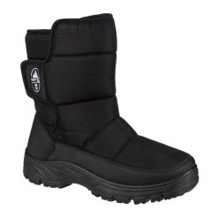 Śniegowce turystyczne męskie wysokie Aulp WHERO ocieplane wodoodporne. Czarne buty zimowe męskie Aulp, na zimę, z syntetyku, bez zapięcia. Za 269.99 zł.