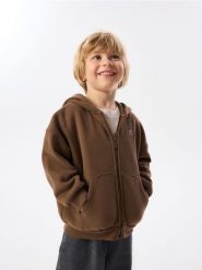 Bluza z bawełną - brązowy. Brązowe bluzy i bluzki niemowlęce Reserved, bez wzorów, z bawełny, bez ramiączek, bez kaptura. Za 49.99 zł.