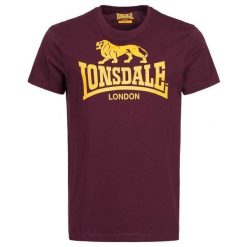 T-shirt o klasycznym kroju Lonsdale Logo. Czerwone t-shirty męskie Lonsdale, bez wzorów, bez kołnierzyka. Za 120.00 zł.