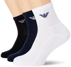 Skarpety męskie Emporio Armani Calza 3-Pack. Białe skarpetki męskie EMPORIO ARMANI CONNECTED, bez wzorów, z bawełny. Za 99.00 zł.