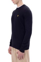 Wełniany sweter z okrągłym dekoltem Lyle & Scott Blend. Czarne swetry męskie LYLE AND SCOTT, s, bez wzorów, z wełny, bez kołnierzyka. Za 333.50 zł.