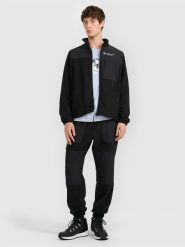 4F Spodnie polarowe joggery męskie - czarne L. Czarne spodnie dresowe męskie 4f, na zimę, bez wzorów, z dresówki. Za 159.99 zł.