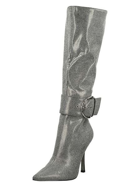 Steve Madden Kozaki w kolorze srebrnym rozmiar: 39. Szare kozaki damskie Steve Madden, bez obcasa, na szpilce. Za 304.99 zł.