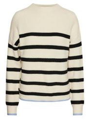 Pieces Sweter w kolorze kremowo-czarnym rozmiar: M. Brązowe golfy damskie Pieces, m, bez wzorów, ze splotem, bez ramiączek. Za 87.81 zł.