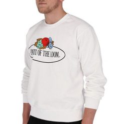 Męska Bluza Z Nadrukiem Logo W Stylu Vintage. Białe bluzy z kapturem męskie Fruit of the Loom, m, z bawełny. Za 51.99 zł.