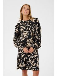 Kaffe Sukienka w kolorze czarno-beżowym rozmiar: 44. Czarne sukienki damskie Kaffe, na co dzień, s, bez wzorów, z wiskozy, klasyczne, bez kołnierzyka, bez ramiączek, midi, proste. Za 208.99 zł.