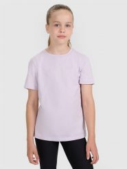 4F T-shirt regular z nadrukiem dziewczęcy - fioletowy 146 (10-11 lat). Fioletowe koszulki dziewczęce 4f, m, bez wzorów, z bawełny, bez ramiączek. W wyprzedaży za 19.99 zł.