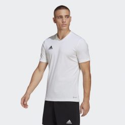 Koszulka piłkarska męska adidas Entrada 22 Jersey. Białe t-shirty sportowe męskie Adidas, m, z jersey, bez ramiączek, do piłki nożnej. Za 62.00 zł.