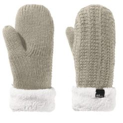 Rękawiczki turystyczne zimowe damskie Jack Wolfskin Highloft Knit Mitten. Szare rękawiczki damskie Jack Wolfskin, na zimę, bez wzorów, z poliesteru. Za 108.64 zł.