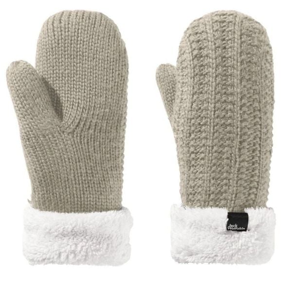 Rękawiczki turystyczne zimowe damskie Jack Wolfskin Highloft Knit Mitten. Szare rękawiczki damskie Jack Wolfskin, na zimę, bez wzorów, z poliesteru. Za 108.64 zł.