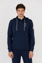 AERONAUTICA MILITARE Granatowa bluza męska. Niebieskie bluzy z kapturem męskie AERONAUTICA MILITARE, m. W wyprzedaży za 559.99 zł.