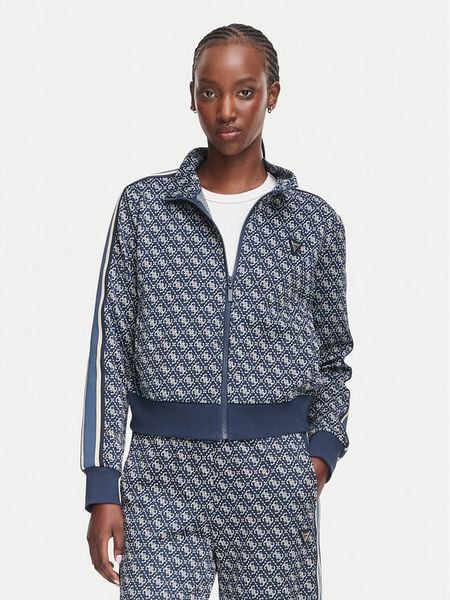 Guess Bluza V6YQ28 K5183 Granatowy Regular Fit. Niebieskie bluzy bez kaptura damskie Guess, l, z syntetyku. Za 474.99 zł.