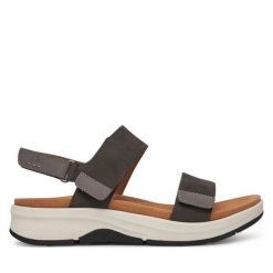 Sandały Josef Seibel. Szare sandały damskie Josef Seibel, bez wzorów, bez obcasa, na płaskiej podeszwie. Za 309.99 zł.