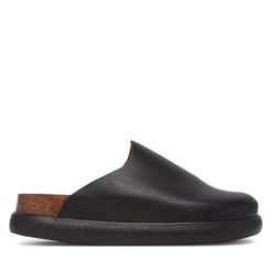 Klapki Scholl. Czarne klapki damskie Scholl, bez wzorów, bez obcasa. Za 329.99 zł.