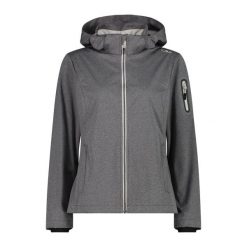 Damska kurtka turystyczna z kapturem CMP. Szare kurtki damskie CMP, l, bez wzorów, z softshellu, z kapturem. Za 409.20 zł.