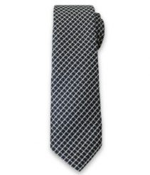 Modny Krawat Męski w Drobną Kratkę - 6cm- Alties, Granatowo-Biały. Niebieskie krawaty i muchy męskie Alties, bez wzorów, z tkaniny, eleganckie. Za 49.00 zł.