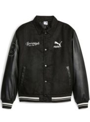 Kurtka Męskie puma 621788_varsity_jacket_nero czarny. Czarne kurtki męskie Puma, l, bez wzorów, z materiału, bez kaptura. Za 454.10 zł.