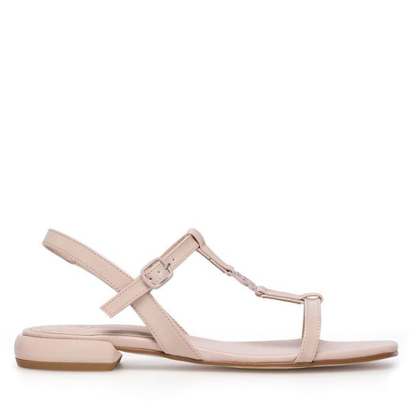 Sandały GINO ROSSI. Brązowe sandały damskie Gino Rossi, bez wzorów, bez obcasa, na płaskiej podeszwie. Za 229.99 zł.