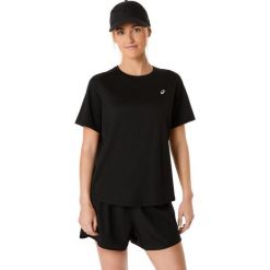 Koszulka damska Asics Core. Czarne t-shirty damskie Asics, m, bez wzorów, z materiału, bez kołnierzyka. Za 133.30 zł.