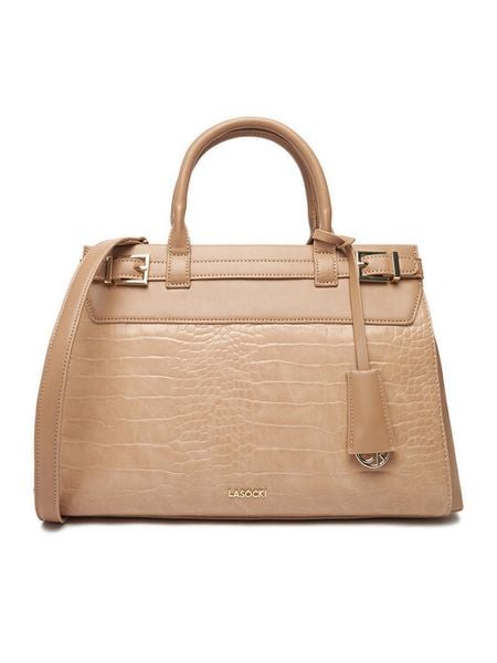 Lasocki Torebka C-LSK-M-005-08 Beżowy. Brązowe torebki klasyczne damskie Lasocki, bez wzorów, z materiału, bez dodatków. Za 199.99 zł.