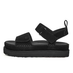 Sandały Ugg Australian W Goldenstar Damskie. Czarne sandały damskie Ugg, bez wzorów, z materiału, bez obcasa. Za 575.99 zł.