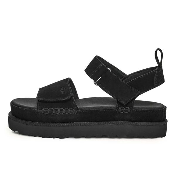 Sandały Ugg Australian W Goldenstar Damskie. Czarne sandały damskie Ugg, bez wzorów, z materiału, bez obcasa. Za 575.99 zł.
