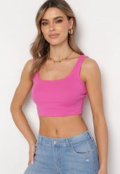 Różowy Bawełniany Tank Top Bez Rękawów Lomalia. Czerwone topy damskie Born2be, l, bez wzorów, z bawełny, bez kołnierzyka. Za 19.99 zł.