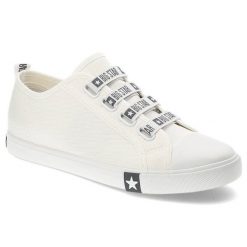 Białe Trampki Big Star Damskie Lekkie Półbuty. Białe półbuty damskie Big Star, bez wzorów, z jeansu. Za 139.00 zł.