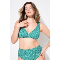 Damska Góra od bikini wyjmowane miękkie miseczki nadruk graficzny. Zielone bikini damskie Ulla Popken, bez wzorów, plus size. Za 143.99 zł.