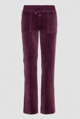 JUICY COUTURE Śliwkowe damskie spodnie welurowe Del Ray Pocket Pant, Rozmiar XS. Fioletowe spodnie dresowe damskie Juicy Couture, s, bez wzorów, z dresówki. Za 499.99 zł.
