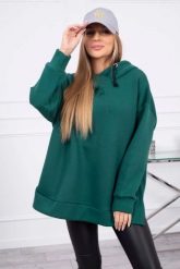 Bluza ocieplana z suwakiem na boku ciemno zielona. Zielone bluzy z kapturem damskie KESI, l, z bawełny. Za 250.94 zł.