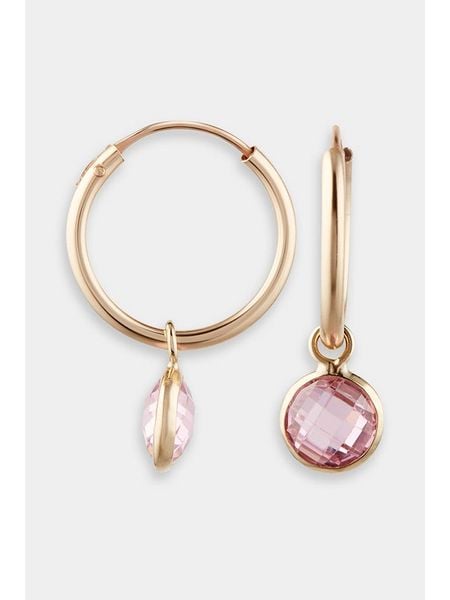 L instant d Or Złote kolczyki-kreole "Rosa" z cyrkoniami rozmiar: onesize. Żółte kolczyki damskie L instant d Or, z cyrkonią, złote. Za 350.26 zł.