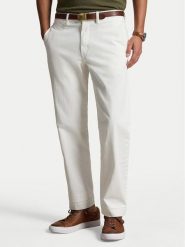 Polo Ralph Lauren Spodnie materiałowe 710690138059 Biały Regular Fit. Białe spodnie materiałowe męskie Polo Ralph Lauren, bez wzorów, z bawełny. Za 749.99 zł.