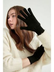 Lucky Bees Rękawiczki w kolorze czarnym rozmiar: onesize. Czarne rękawiczki damskie Lucky Bees, bez wzorów, prążkowane. Za 84.81 zł.