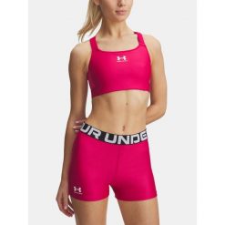Biustonosz sportowy Under Armour HeatGear High. Czerwone biustonosze sportowe damskie Under Armour, bez wzorów. Za 119.99 zł.