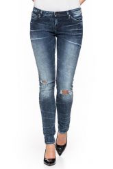 SPODNIE DAMSKIE LEE TOXEY WILD STORM L527WMSK. Niebieskie spodnie materiałowe damskie Lee, bez wzorów, z denimu, vintage, z obniżonym stanem. W wyprzedaży za 79.99 zł.