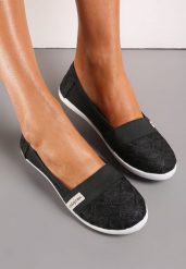 Czarne Tenisówki Brokatowe Tinanee. Czarne trampki i tenisówki damskie Renee, bez wzorów. Za 24.99 zł.