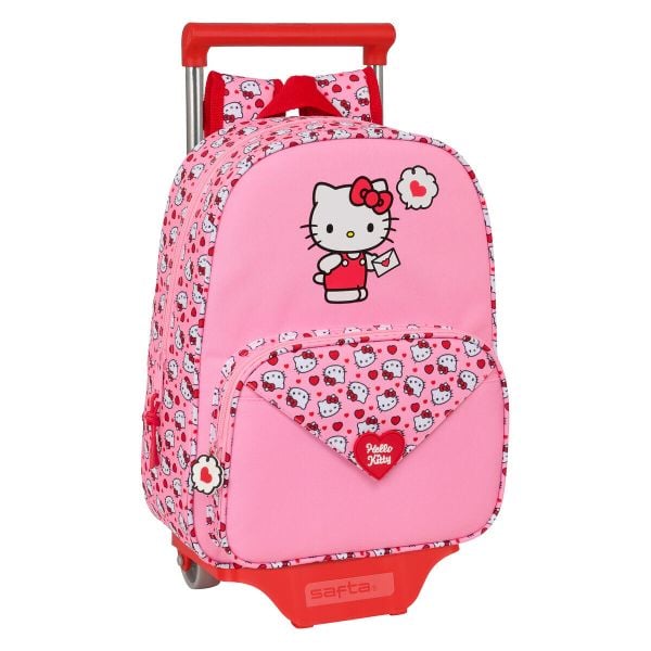 Plecak szkolny HELLO KITTY Poliester 300D. Czerwone plecaki damskie hello kitty, bez wzorów, z poliesteru. Za 252.35 zł.