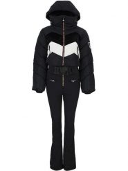 Peak Mountain Kombinezon narciarski "Antiero" w kolorze czarnym rozmiar: XL. Czarne kombinezony damskie Peak Mountain, m, bez wzorów, z tkaniny, sportowe, bez kołnierzyka, bez ramiączek. Za 721.37 zł.