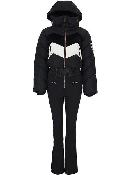 Peak Mountain Kombinezon narciarski "Antiero" w kolorze czarnym rozmiar: XL. Czarne kombinezony damskie Peak Mountain, m, bez wzorów, z tkaniny, sportowe, bez kołnierzyka, bez ramiączek. Za 721.37 zł.